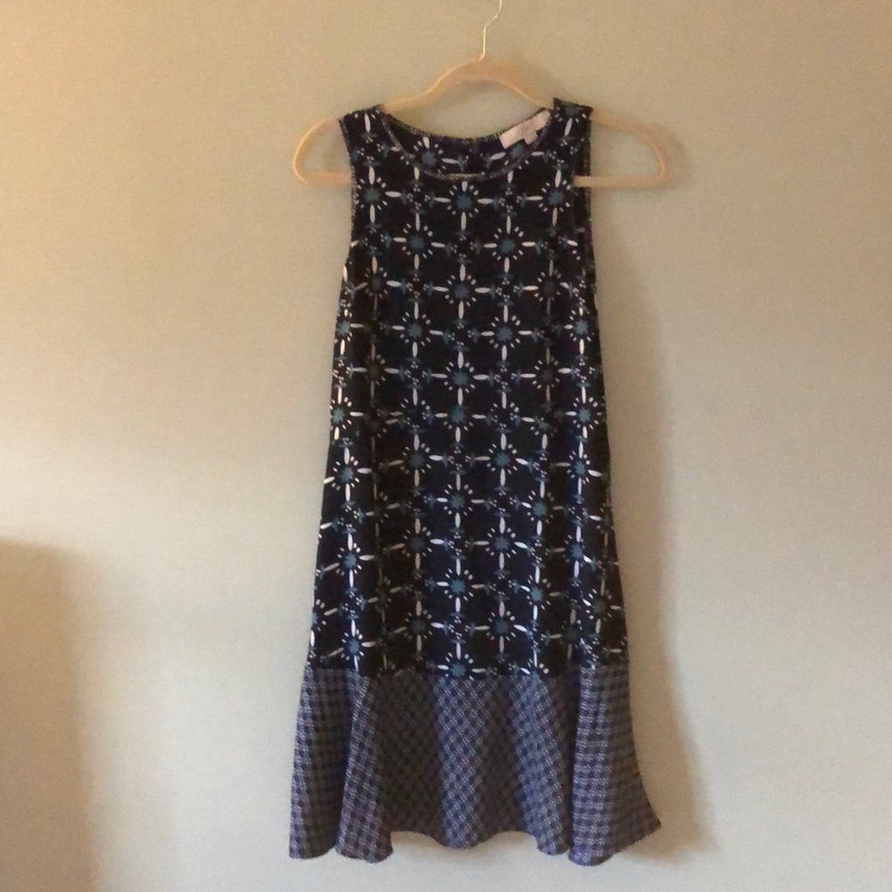 Ann Taylor Loft Blue Sleeveless Dress